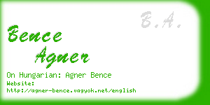 bence agner business card